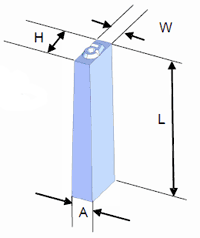 Inverted wedge type stamp drawing