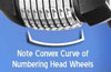 roll marking convex numbering head