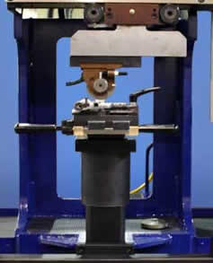 Closeup of Hydraulic Marking Machine tooling
