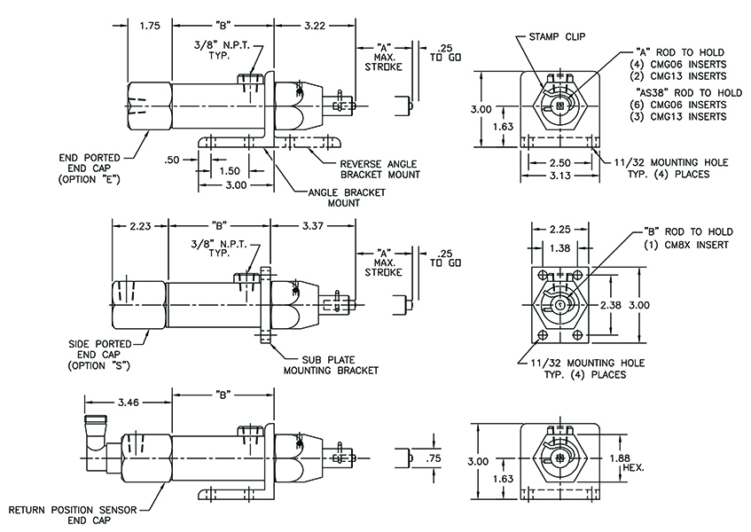 Modle 288 Air Impact Marker Dimensions