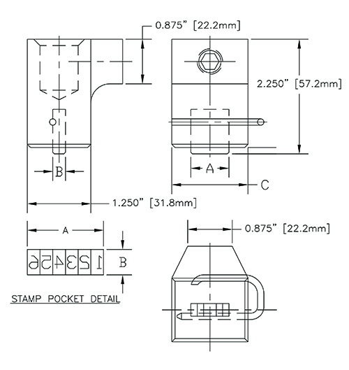 Model 751K Holder dimensions